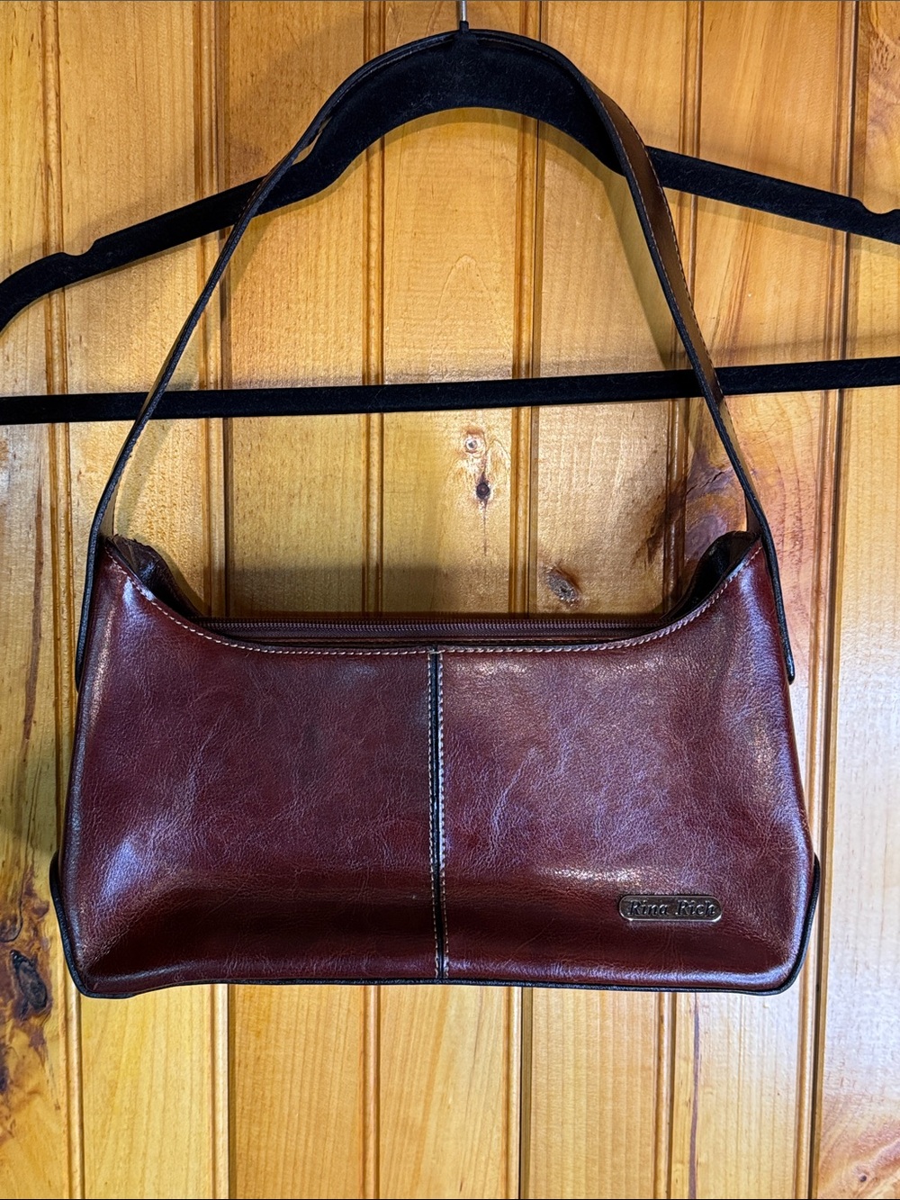 Rina Rich Brown Burgundy Shoulder Bag